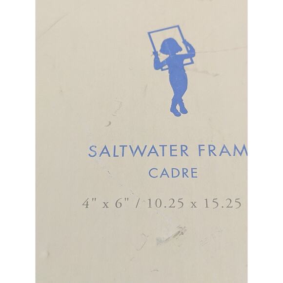 Pottery Barn Kids Blue Saltwater Glass Picture Frame 4x6 New Box - Picture 5 of 6